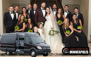 group transportation for wedding party in Minneapolis, MN